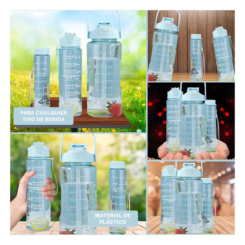 Tomatodo Trio Transparente Celeste Claro Ligero y Comodo para Bebidas YLigas Regalo