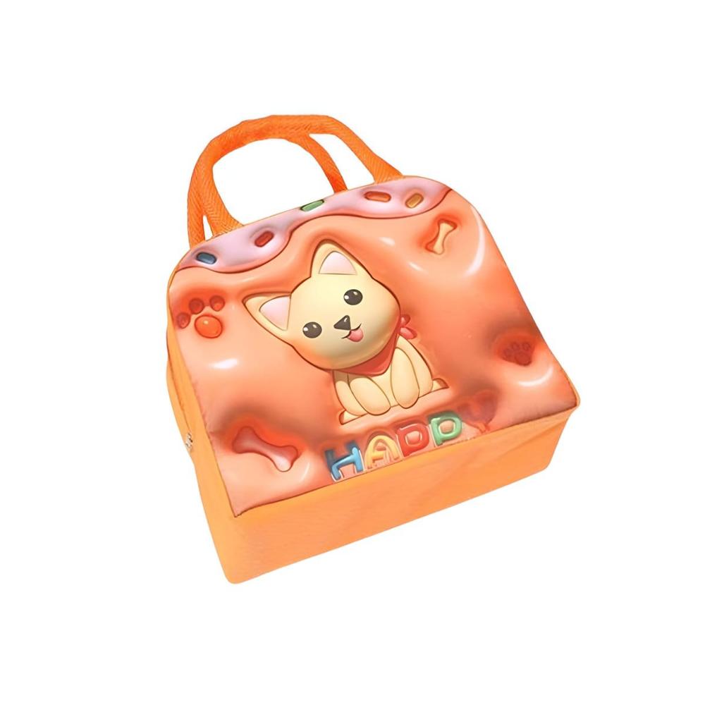 Maletin de Comidas para Colegio con Estilo Perro Naranja Y Regalo Sticker