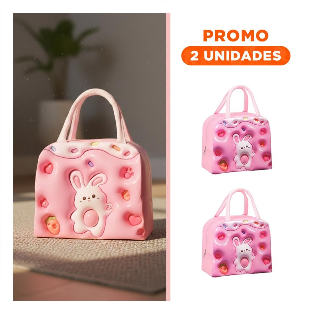 Pack2 Caja Termica Portatil para Guardar Alimentos Frescos Rosado Y Regalo Sticker