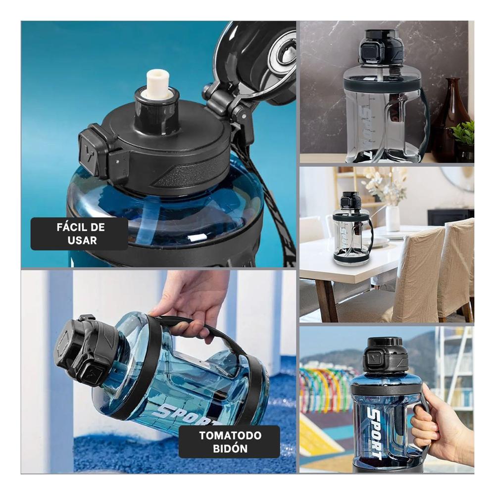 Botella Moderna para Beber Agua en Entrenamiento Intenso Negro YLigas Regalo