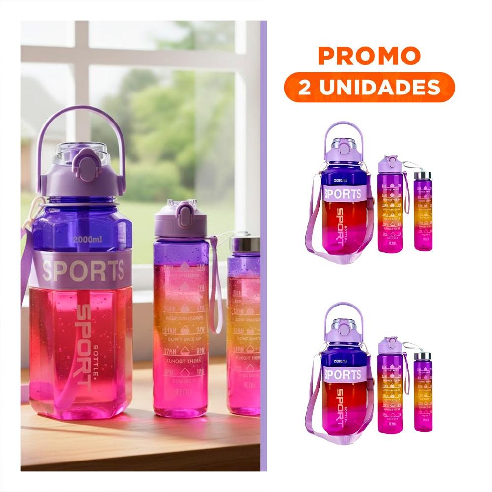 Pack2 Envase Trio Transparente Morado Rojo y Fucsia Resistente y Facil Limpiar YRegalo Sticker