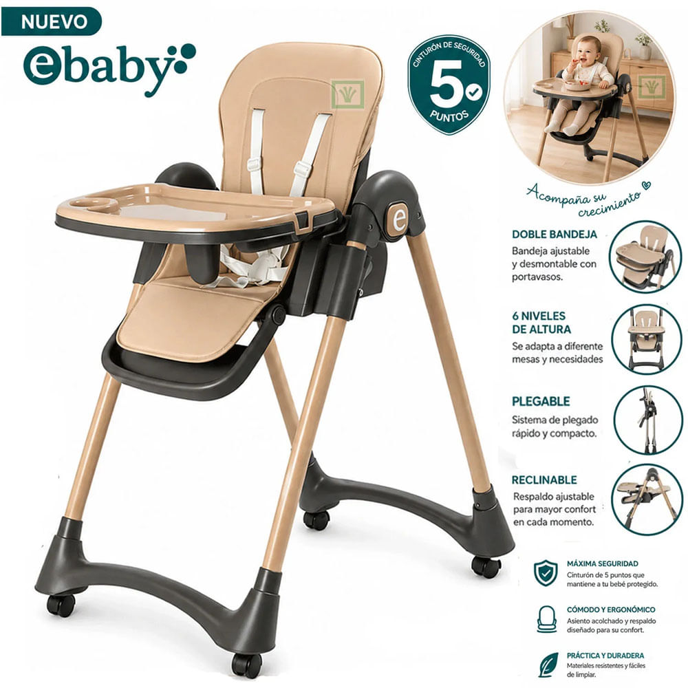 Silla de comer LEIA EB642 Beige