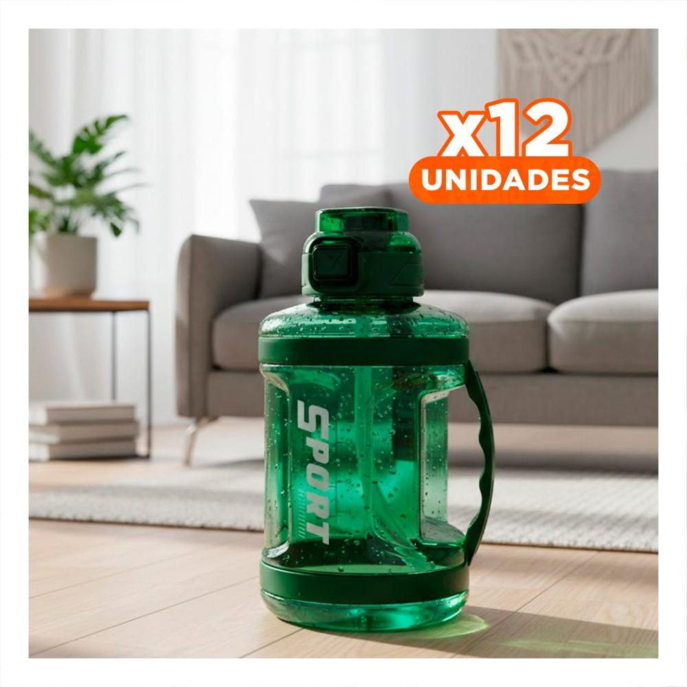 Pack12 Recipiente Bidon Verde Mantiene Bebidas Frias y Facil de Transportar YPapel Regalo