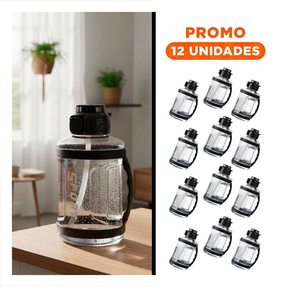 Pack12 Termo Comodo para Transportar Agua sin Derrames Negro