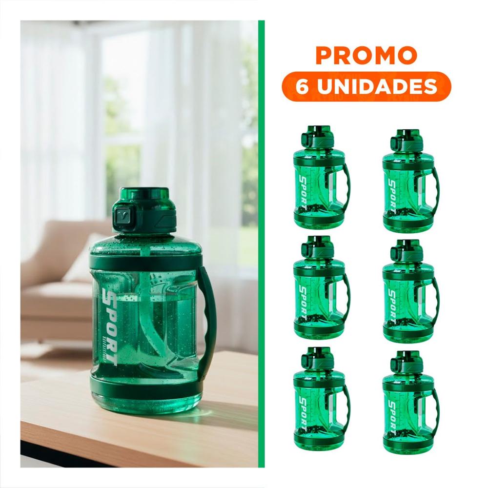 Pack6 Contenedor Bidon Verde Resistente y Facil de Limpiar Todos Los Dias YRegalo Sticker