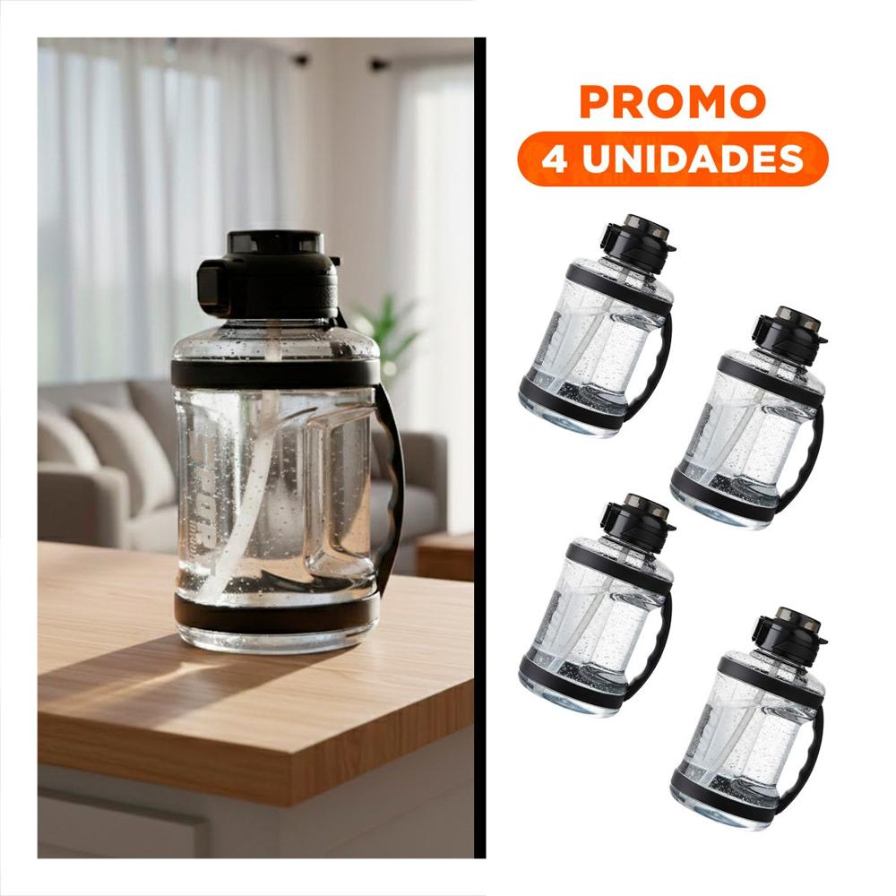 Pack4 Cantimplora Practica para Mantener Agua Siempre a Mano Negro
