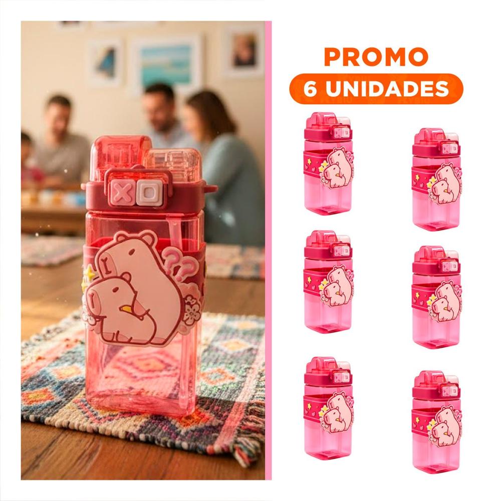 Pack6 Contenedor Doble Chupon con Correa Rosado Resistente y Facil de Limpiar YRegalo Sticker
