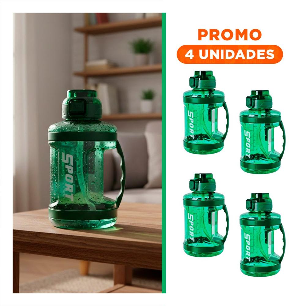 Pack4 Envase Bidon Verde Resistente y Facil de Limpiar Todos Los Dias