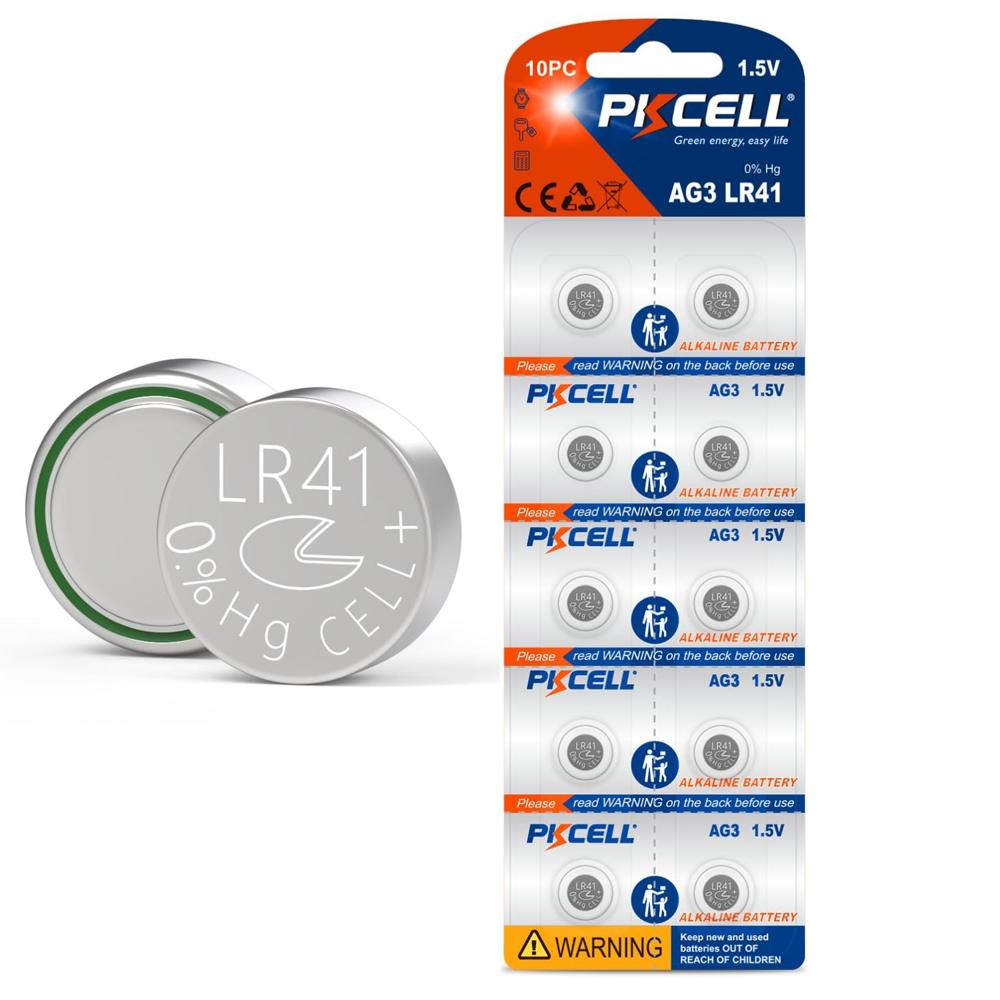 Pilas Alcalinas LR41 AG3 1.5V Pack de 10 para Relojes Calculadoras y Termómetros