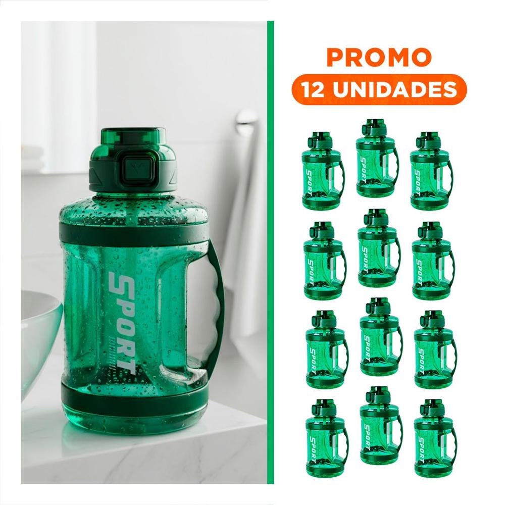 Pack12 Contenedor Bidon Verde Doble Pared Conserva la Temperatura de Bebidas