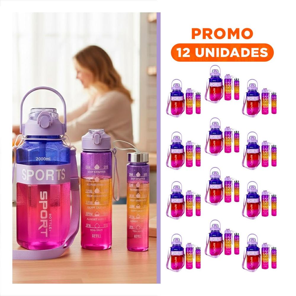 Pack12 Contenedor Trio Transparente Morado Rojo y Fucsia Doble Pared Conserva