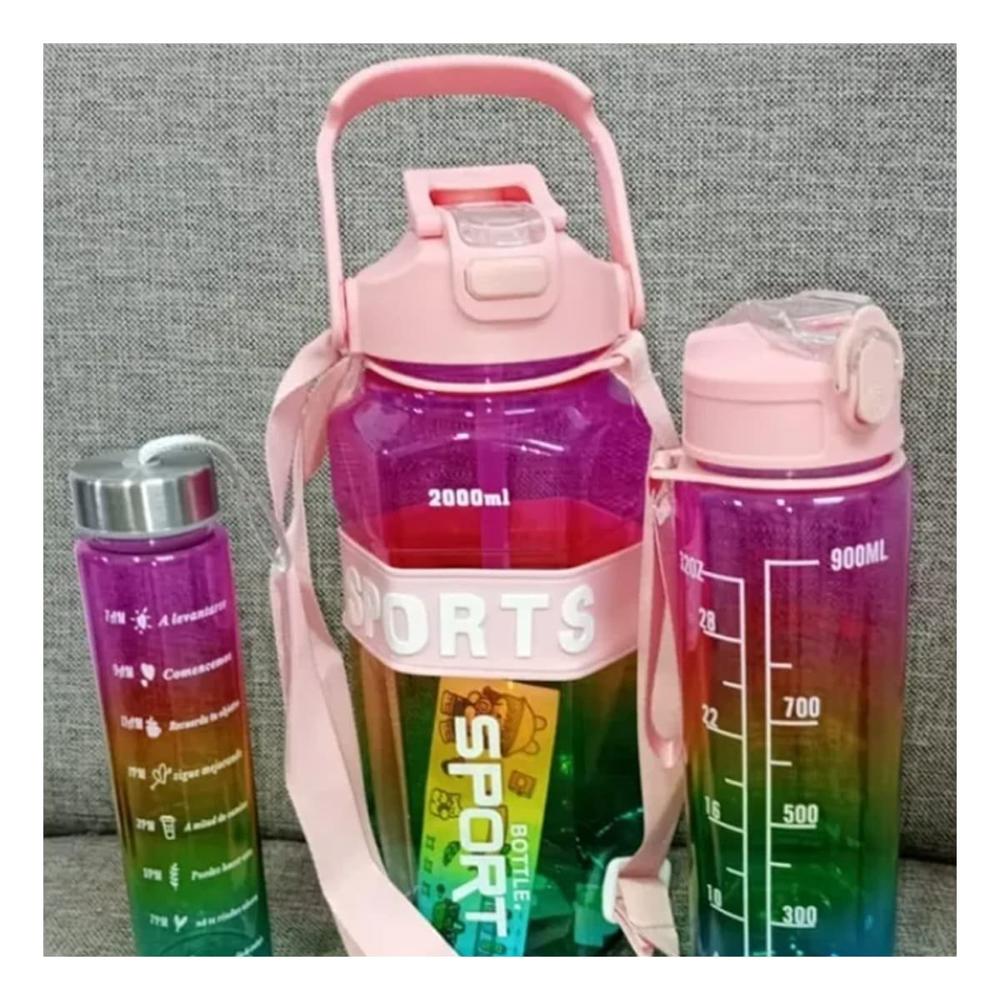 Tomatodo Trio Transparente Rosado Claro Morado y Verde Mantiene Bebidas
