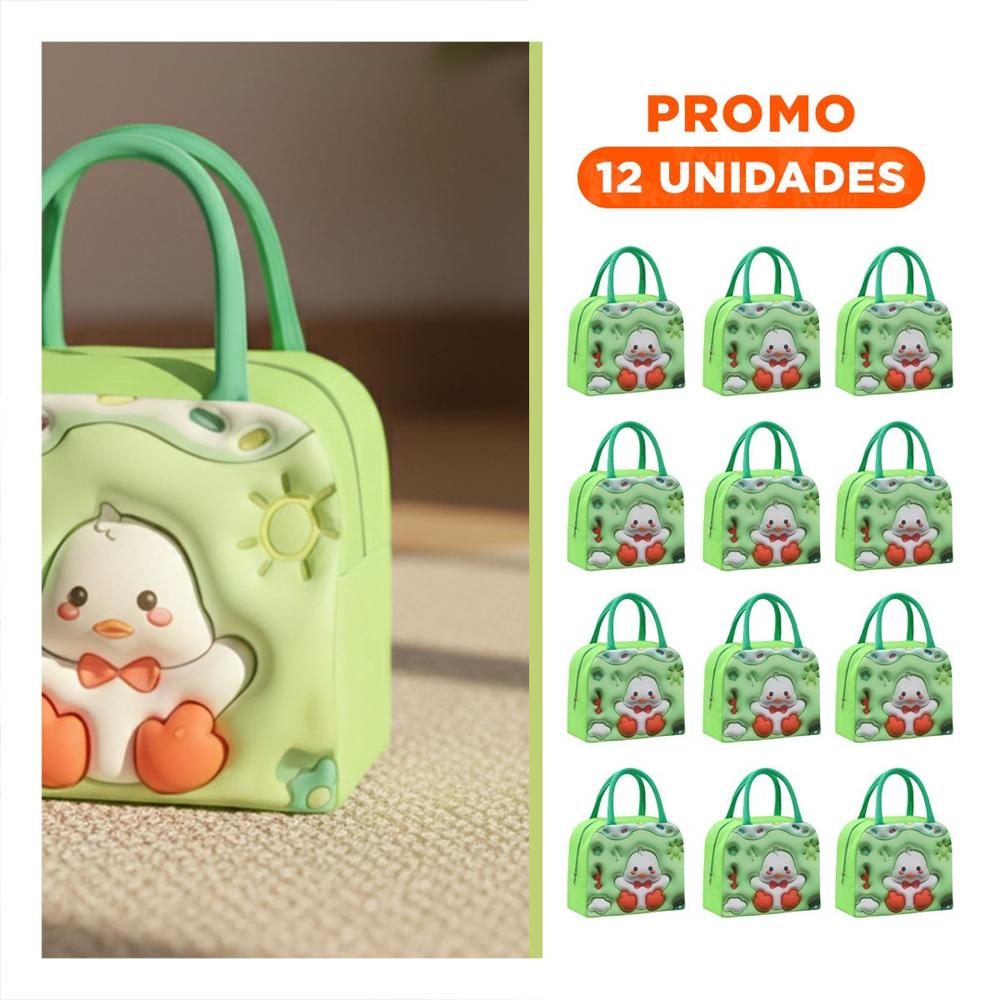 Pack12 Contenedor Termico para Refrigerio Escolar Diario Verde