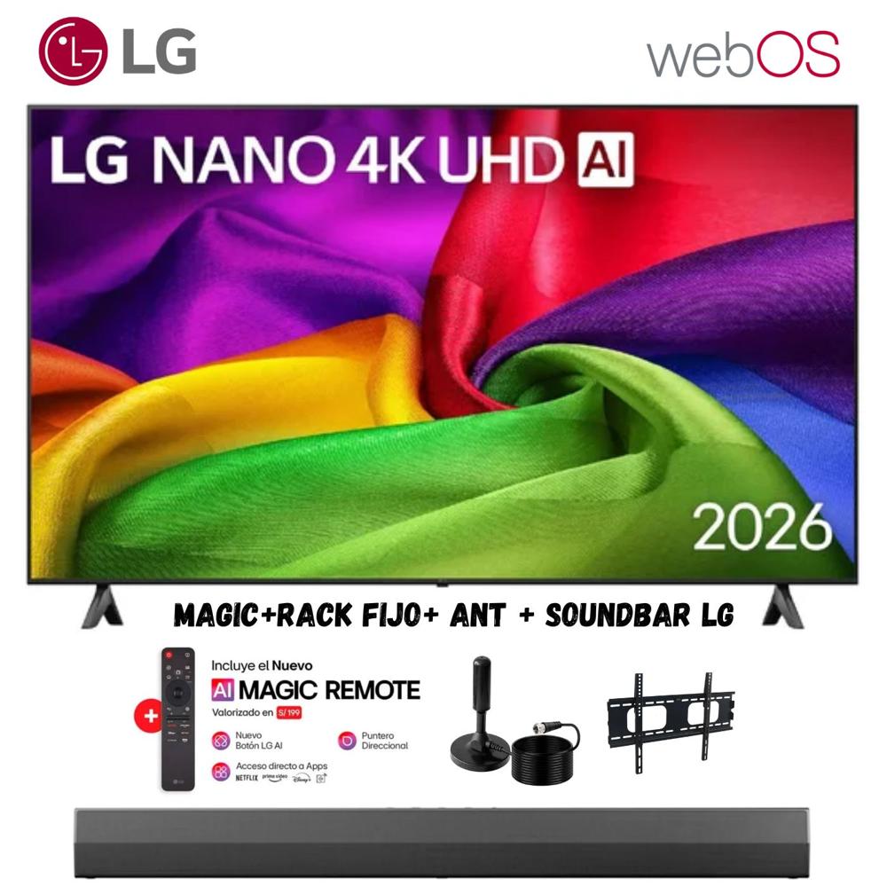 Televisor Smart TV LG 50'' NANO UHD 4K 50NU800BPSC 2026 - Ant - Soundbar NEX