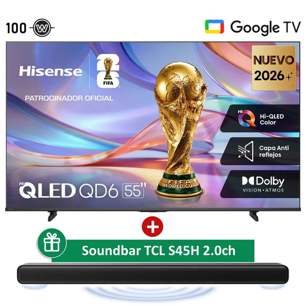 Televisor Hisense 55 QLED 4K Mate Ai Google TV 55QD68SG - Soundbar 100W