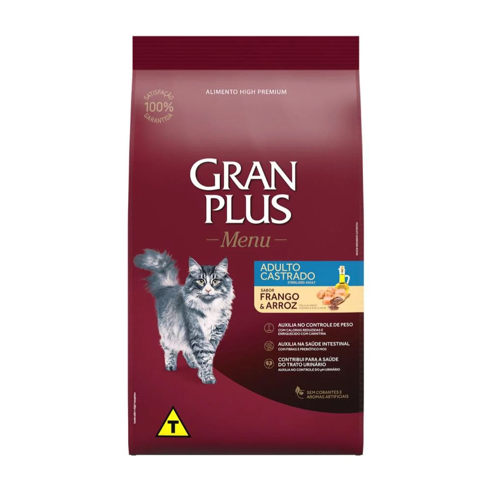 Gran Plus Menu Gato Adulto Castrado Pollo y Arroz - 3kg