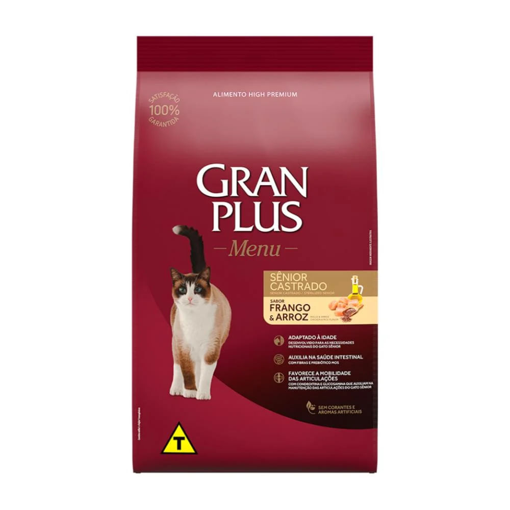 Gran Plus Menu Gato Senior Castrado Pollo y Arroz - 3kg