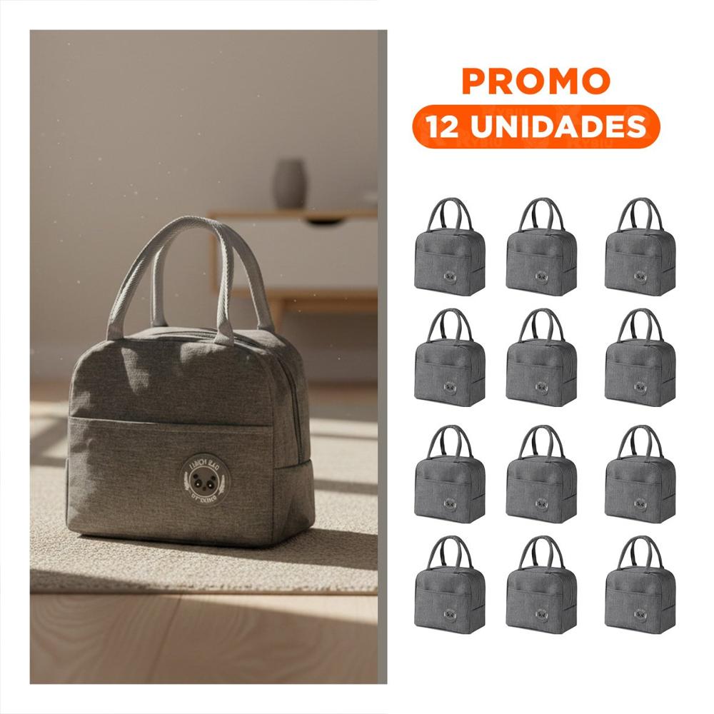 Pack12 Porta Alimentos y Bolsillo Exterior Perfecto para Salidas Plomo