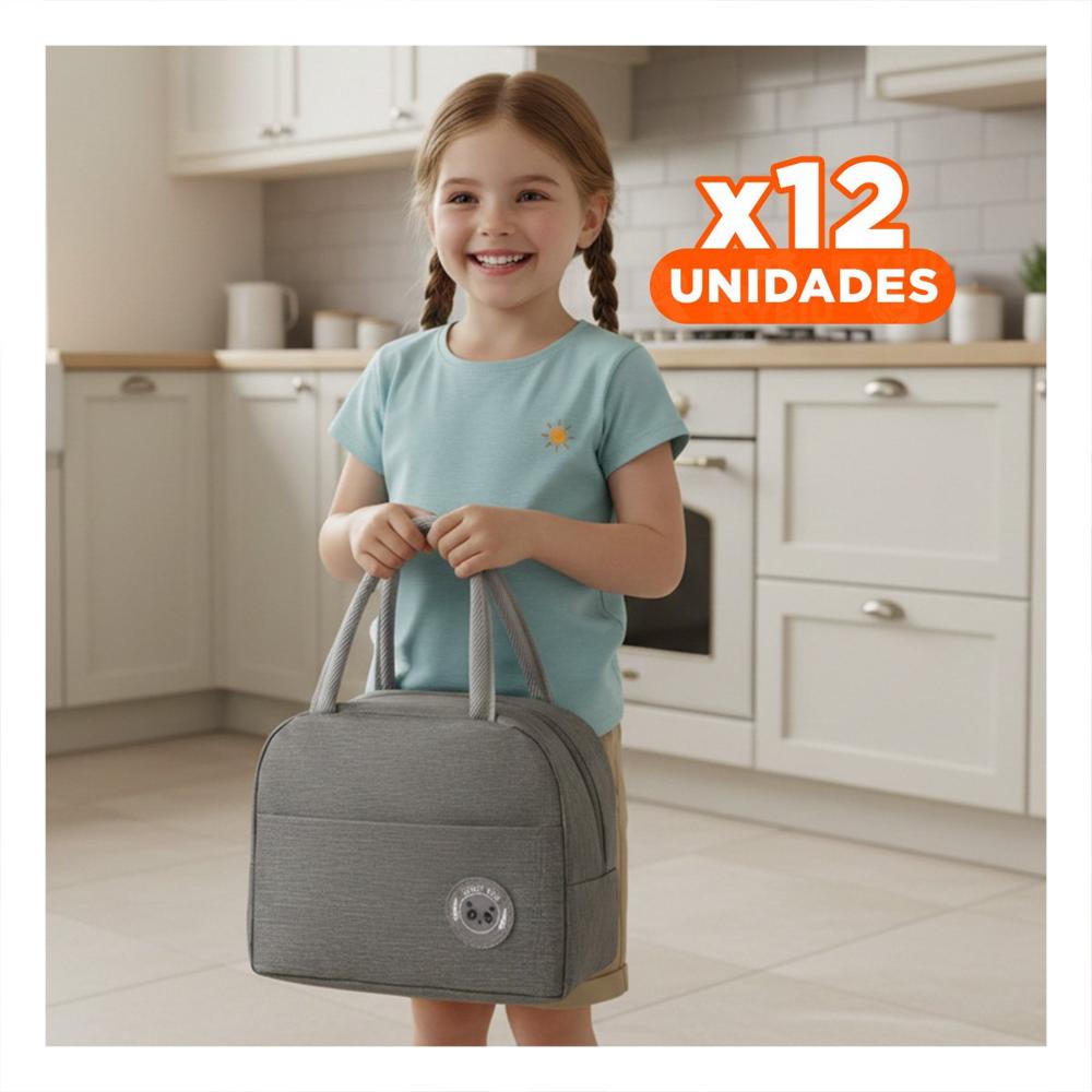 Pack12 Porta Viandas y Bolsillo Exterior con Area Extra Plomo Y Regalo Sticker