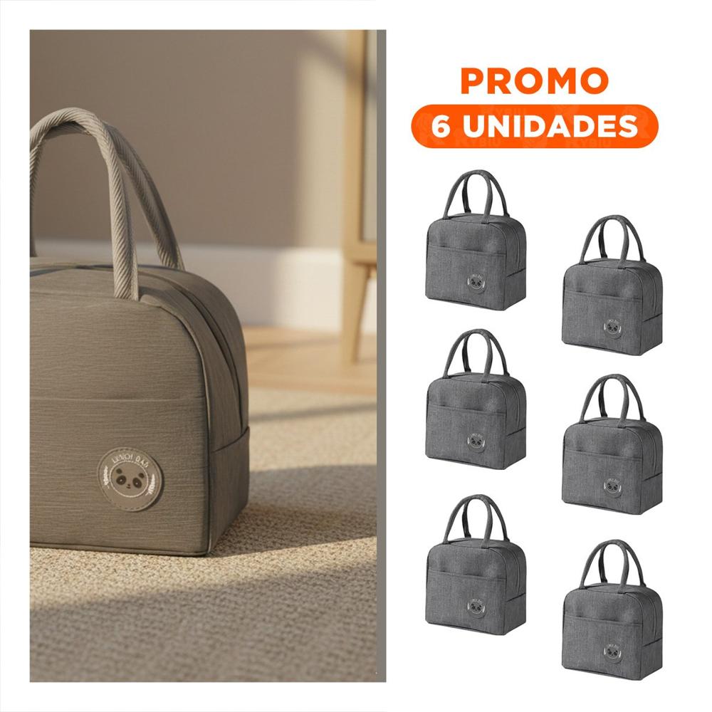 Pack6 Porta Alimentos y Bolsillo Exterior Resistente y Duradero Plomo Y Regalo Sticker