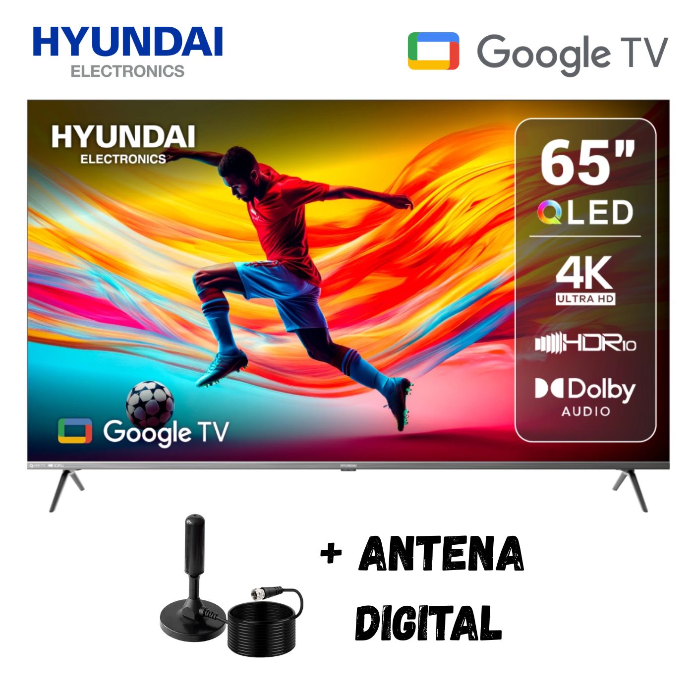 Televisor Smart 65'' Hyundai QLED UHD 4K HYLED6513QG GoogleTV  - Ant Digital