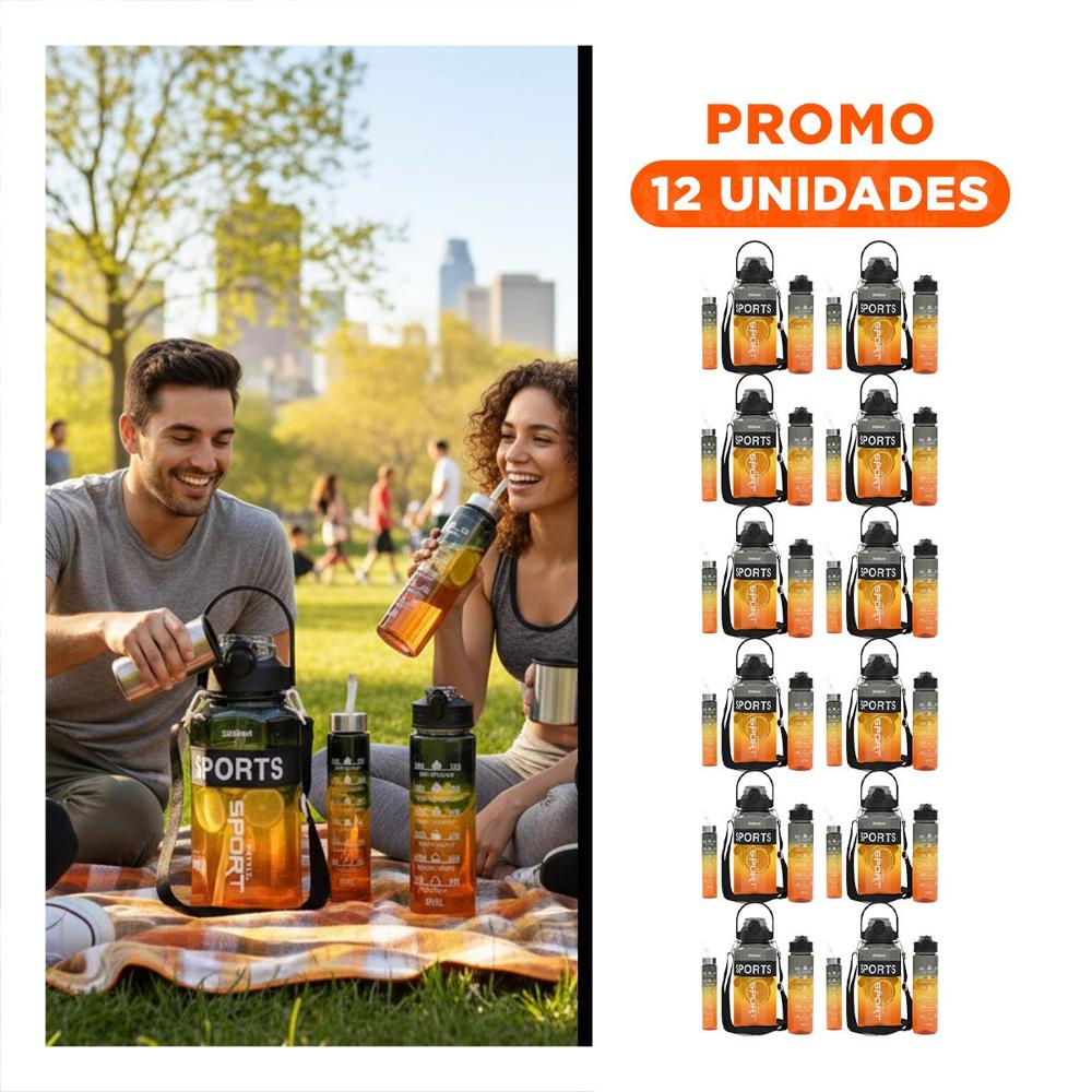 Pack12 Contenedor Trio Transparente Negro Amarillo y Naranja Doble Pared Conserva