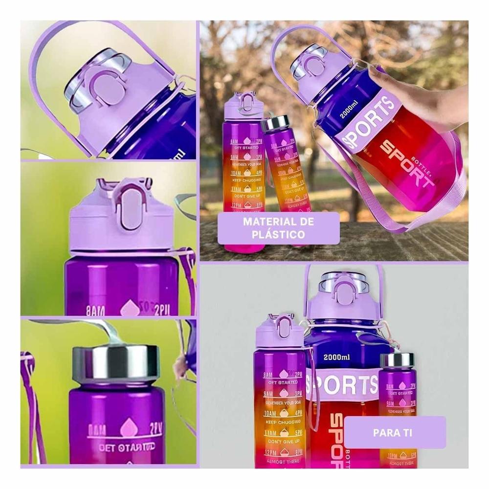 Tomatodo Trio Transparente Morado Rojo y Fucsia Ligero y Comodo Transportar YLigas Regalo