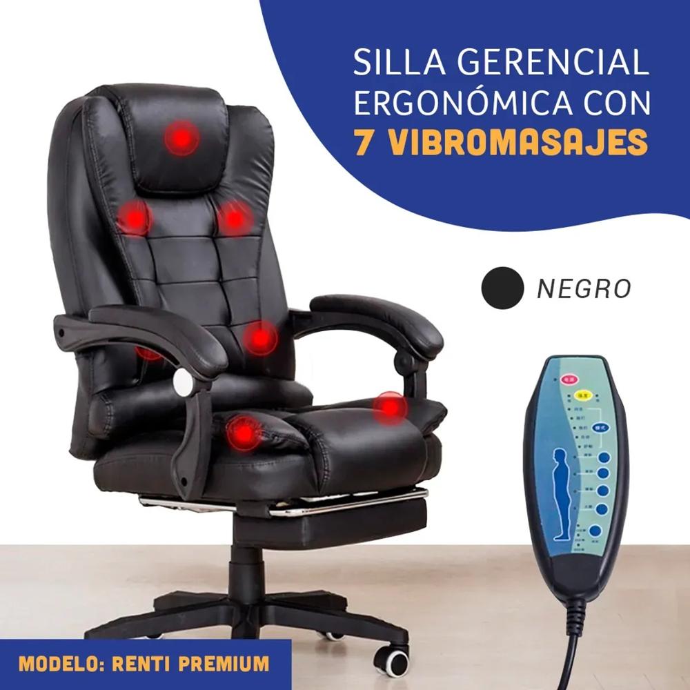 Sillón Gerencial con 7 Puntos de Masajes Reclinable Ergonómico con Control Remoto y Reposapies