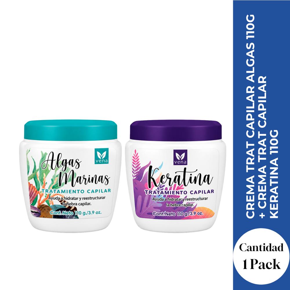CREMA TRAT CAPILAR ALGAS 110G más CREMA TRAT CAPILAR KERATINA 110G