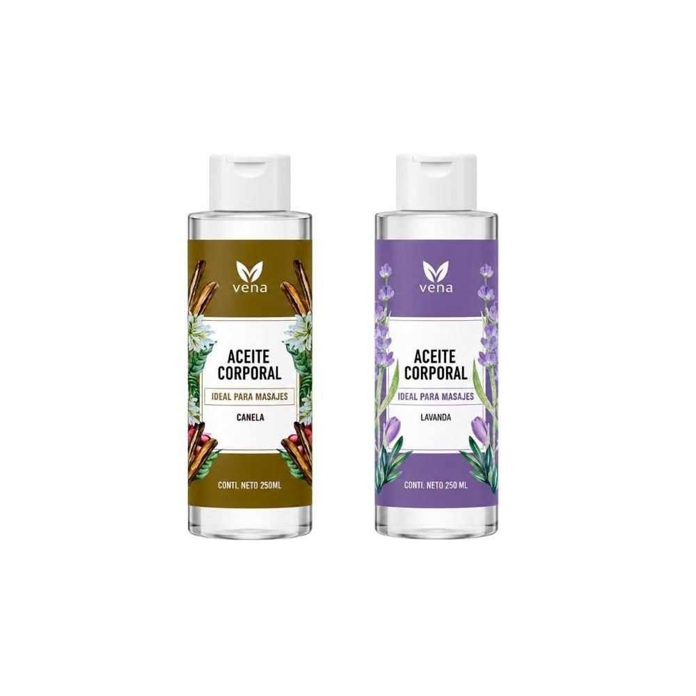 Combo Aceite Corporal Canela más Lavanda VENA 250ml -Hidratación y Relax para tu Piel