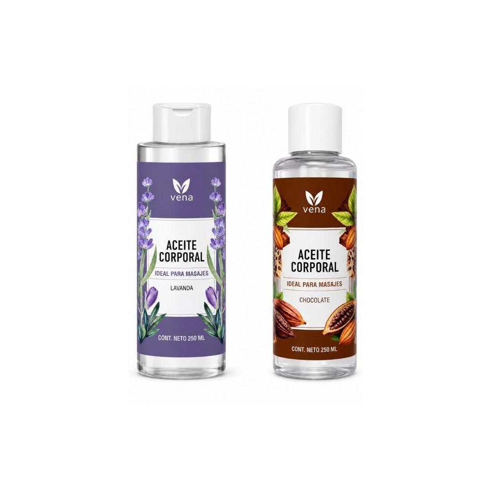 ACEITE CORPORAL LAVANDA 250ML más ACEITE CORPORAL CHOCOLATE 250ML