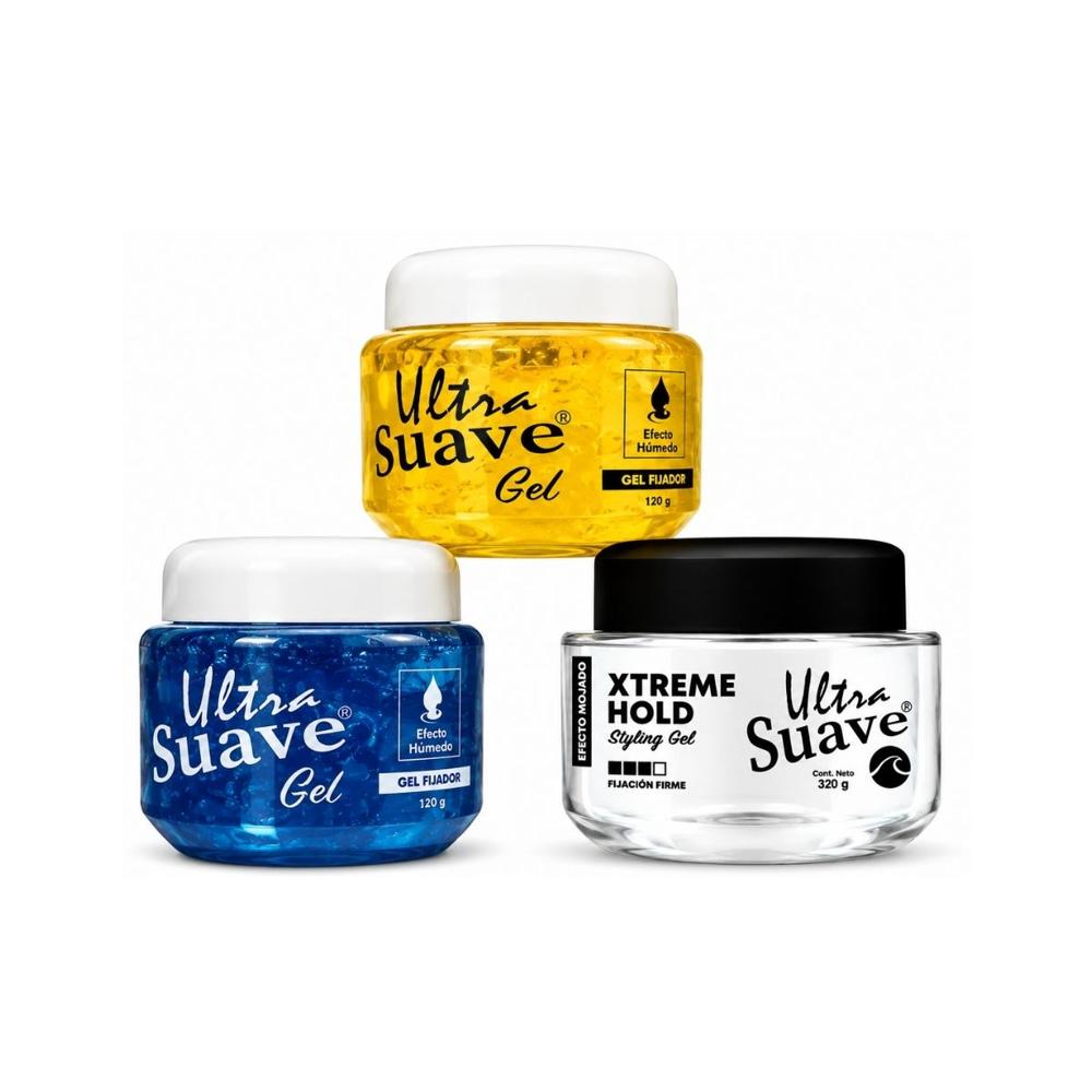 Kit Gel Amarillo más Gel Azul VENA 320g más Xtreme Sin Alcohol - Fijación Total Capilar