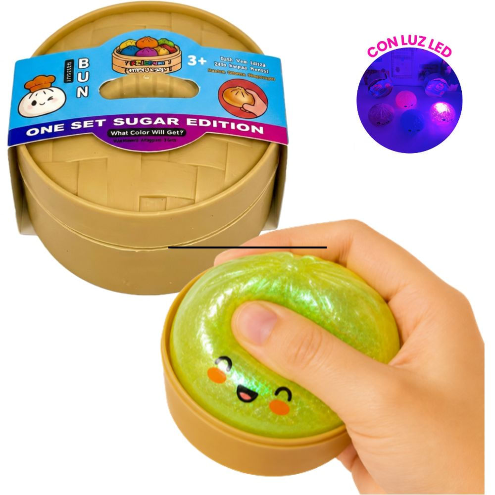 Squishy Dumpling Sorpresa con Luz- Glitter y Vaporera