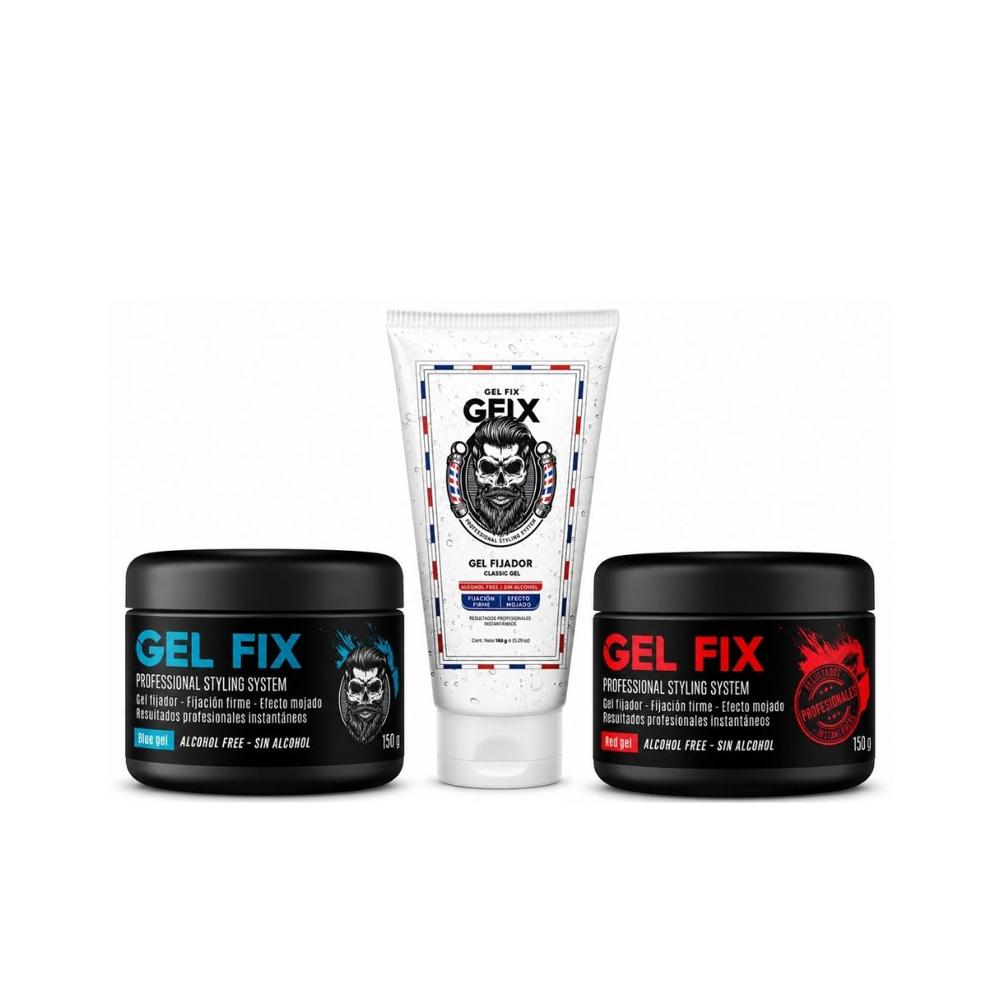 Kit GEL FIJADOR SIN ALCOHOL más Fix Blue más Fix Red VENA - Fijación Profesional con Fragancia Única