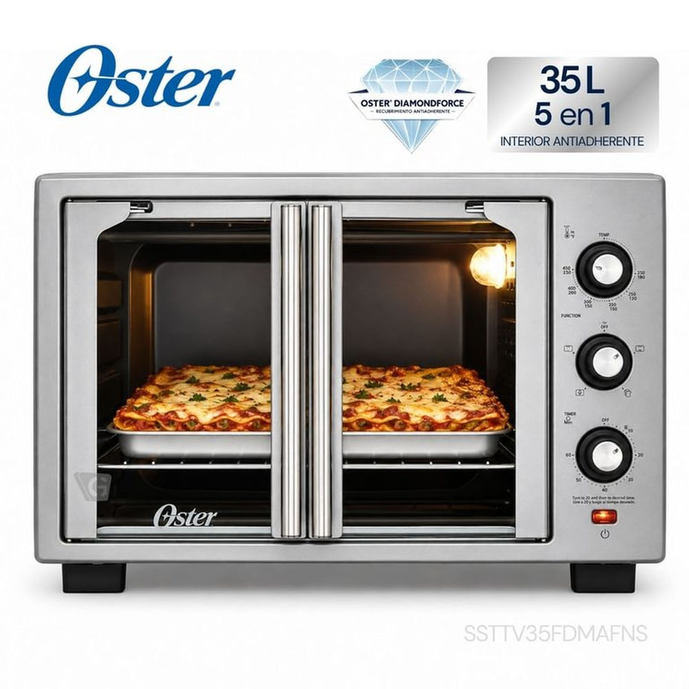 Horno con freidora de aire Oster de 35 litros  puertas francesas  TSSTTV35FDMAFNS