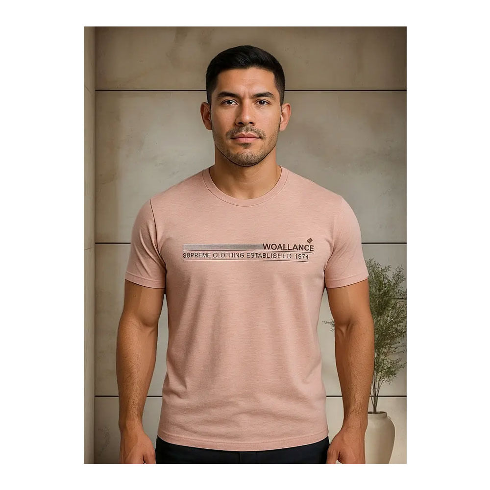 Polo Hombre Woallance Color Salmon Claro Talla L