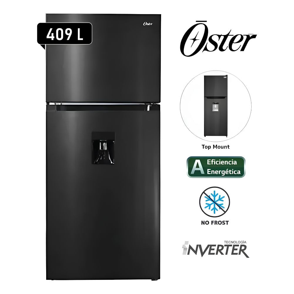 Refrigeradora OSTER 409L No Frost OS-PNFMI1502EBDI Negro