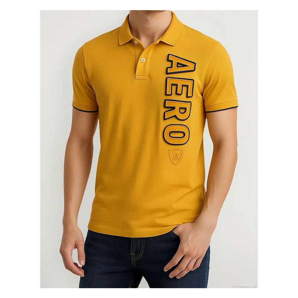 Polo Aeropostale Cuello Pique Dorado Amarillo