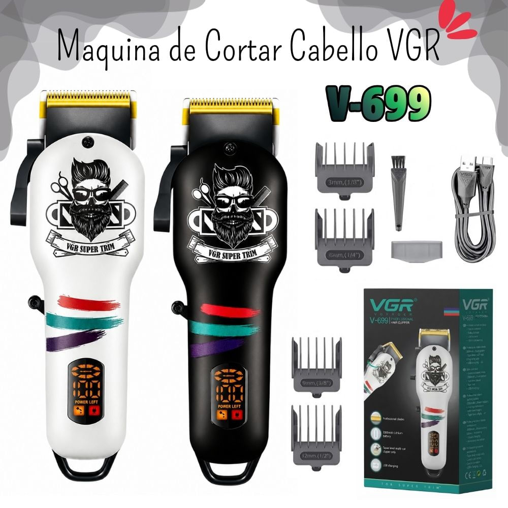 Máquina Clipper  de Cortar Cabello Recargable VGR V-699
