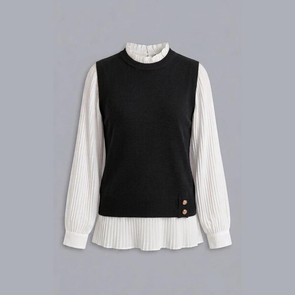 Chompa de Hilo Modelo Coreano Negro Importado Peace And Love