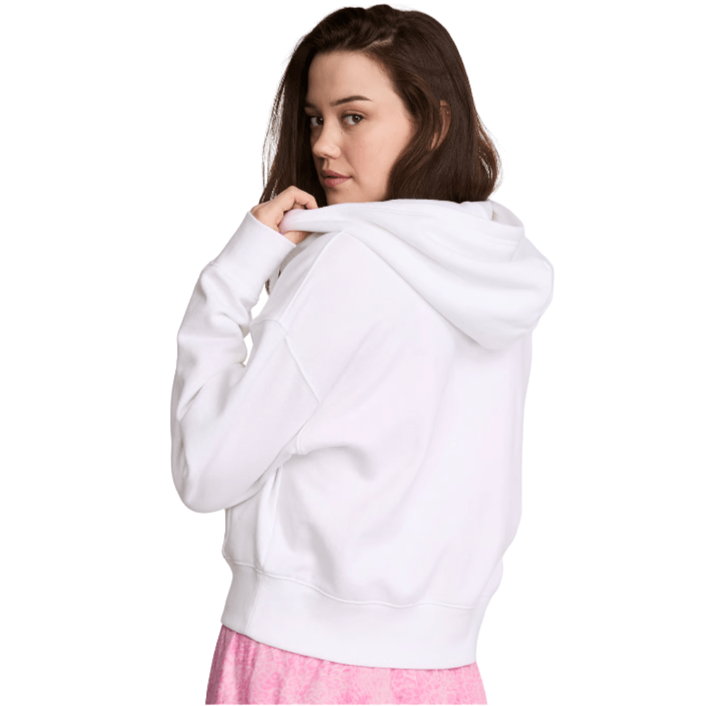 POLERA CON CAPUCHA PINK CAMPUS FLEECE BLANCO VS TALLA L