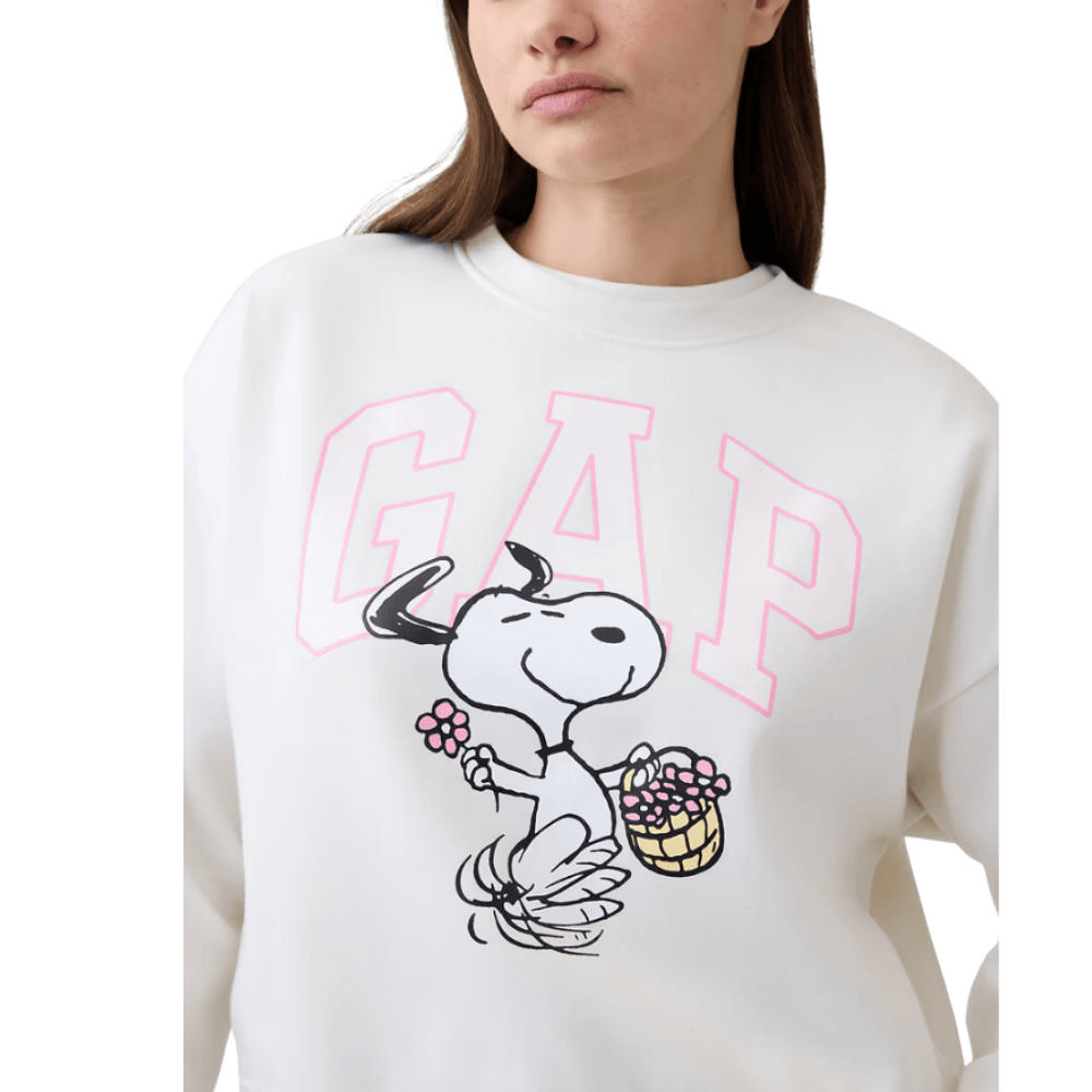 POLERA LOGO GAP WEDGE SNOOPY FLOWERS TALLA L