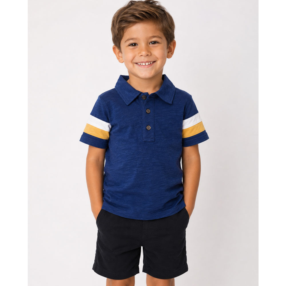 Polo Camisa CARTER'S Niño Azul Marino Manga Corta Talla 4