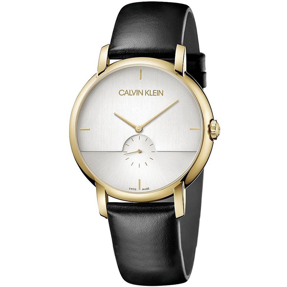 Reloj para Hombre Calvin Klein Established K9H2X5C6 Suizo Acero Dorado Correa de Cuero Negro