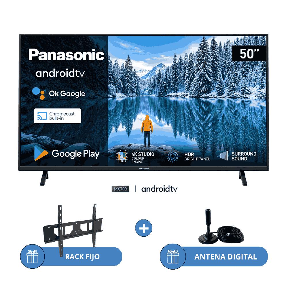 Televisor Panasonic LED 4K UHD Smart 50 TC-50MX700P con Ant y Rack fijo