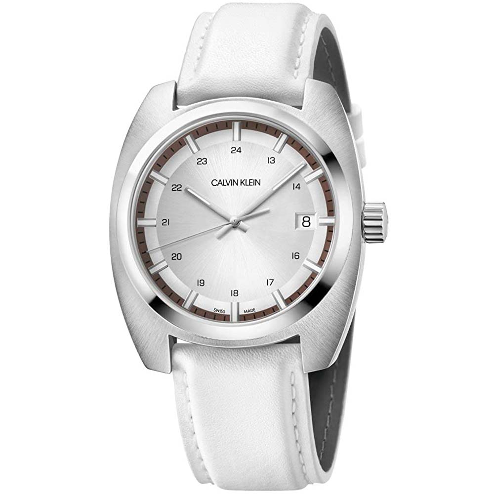 Reloj para Hombre Calvin Klein Achieve K8W311L6 Suizo Fecha Correa de Cuero Blanco