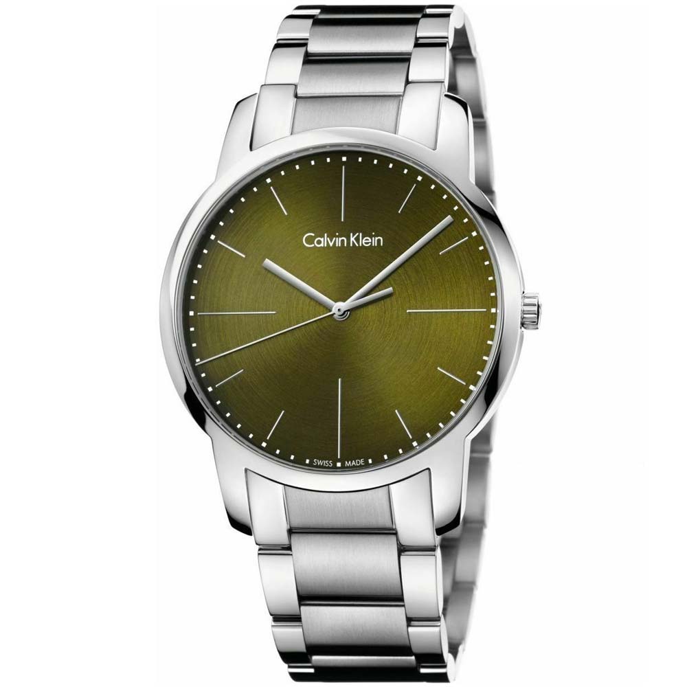 Reloj para Hombre Calvin Klein City K2G2G14L Suizo Acero Inoxidable Dial Verde