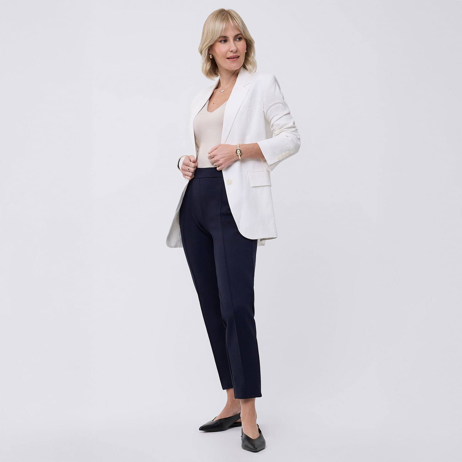Pantalón Mujer Ponti I Zafin Azul Marino Xl