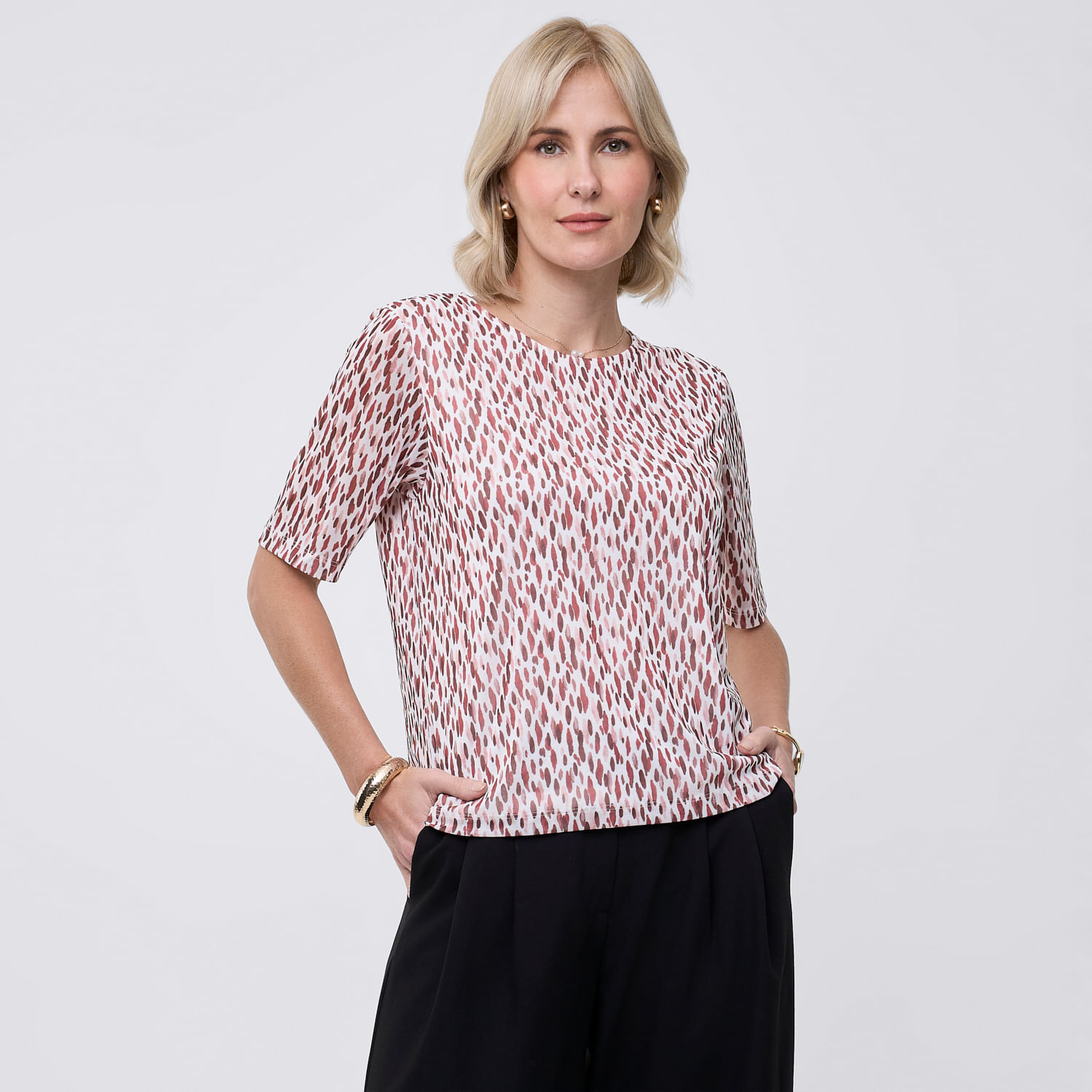 Polo Mujer Tul Zafin Manga Corta Palo Rosa M