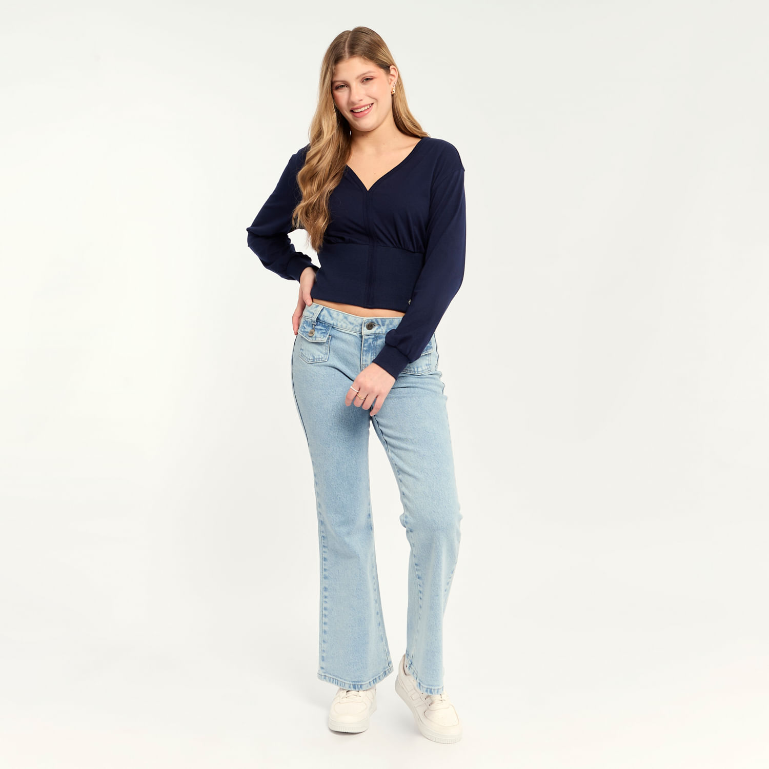 Jean Mujer Bea Milk Flare Celeste 32